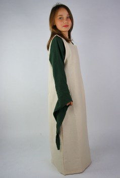 Mittelalter Mädchen Überkleid Baumwolle 4047 Natur